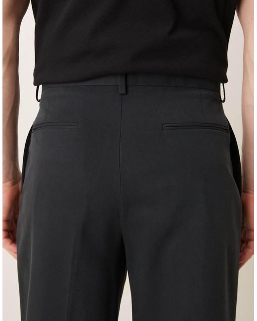 ASOS Black Smart Pleated Wide Leg Pants for men