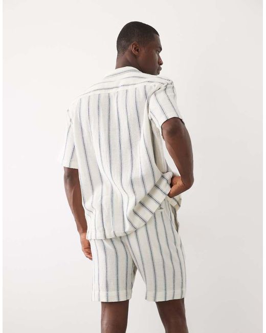 SELECTED Natural 100% Cotton Co-ord Textured Short for men