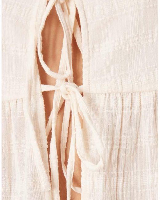 esmé studios Natural Esmee Tie Front Beach Crop Top Co-ord