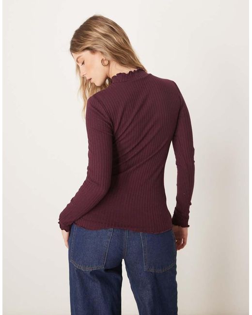 Jdy Purple Lettuce Edge Top