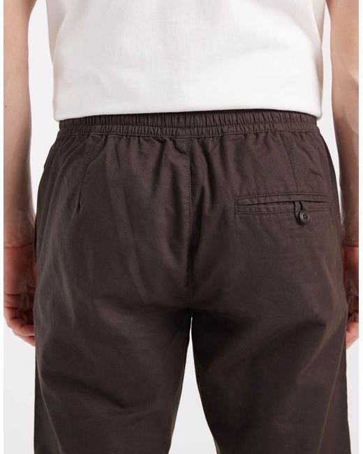 Brave Soul Natural Cotton Twill Pants With Elastic Waist for men