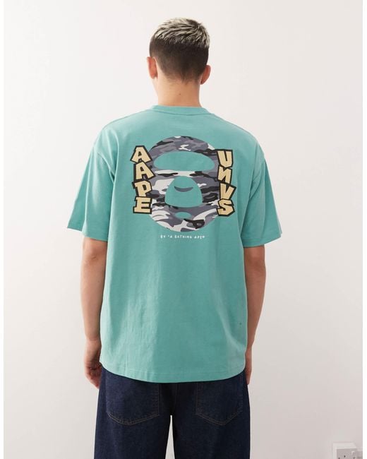 Aape By A Bathing Ape Green Aape By A Bathing Ape Boxy T-Shirt for men
