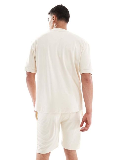 Brave Soul White Cotton Blend T-shirt And Shorts Co-ord Set