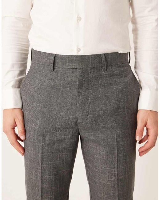 ASOS Gray Smart Tapered Pants for men