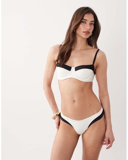 Free Society Natural Free Sociey Monochrome High Leg Bikini Bottom