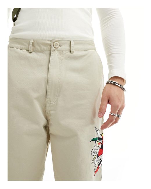 Pantalones chinos color Ed Hardy de hombre de color White