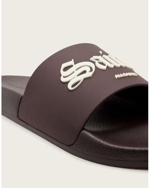 AllSaints Natural Saints & Sinners One Strap Logo Sliders