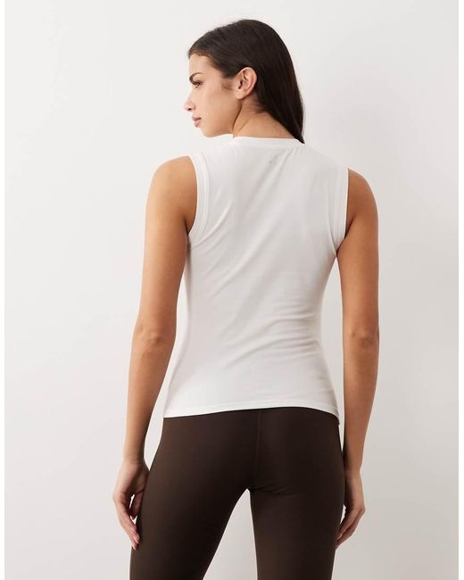 4505 White Fitted Cotton Everyday Tank Top With Quick Dry Finish