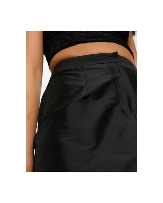 Collusion Black Sporty Maxi Skirt With Fishtail Detail
