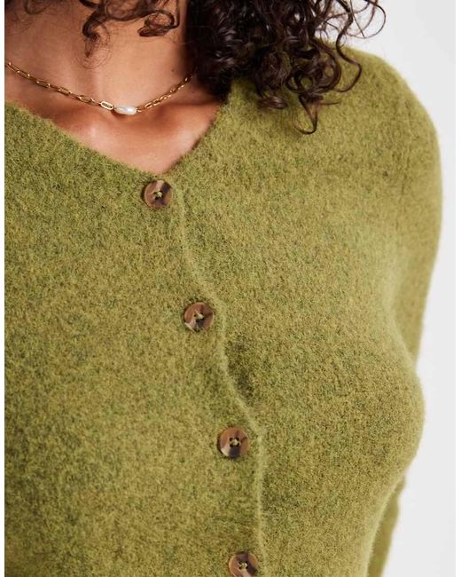 ASOS Green V-neck Fitted Cardigan