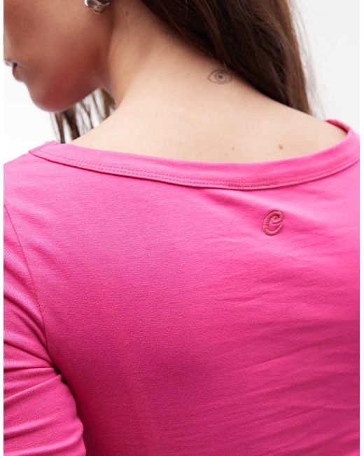 Collusion Pink Slash Neck 3/4 Sleeve
