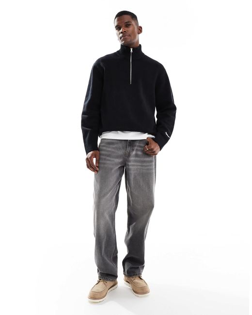 Jack & Jones – dicker oversize-pullover in Black für Herren
