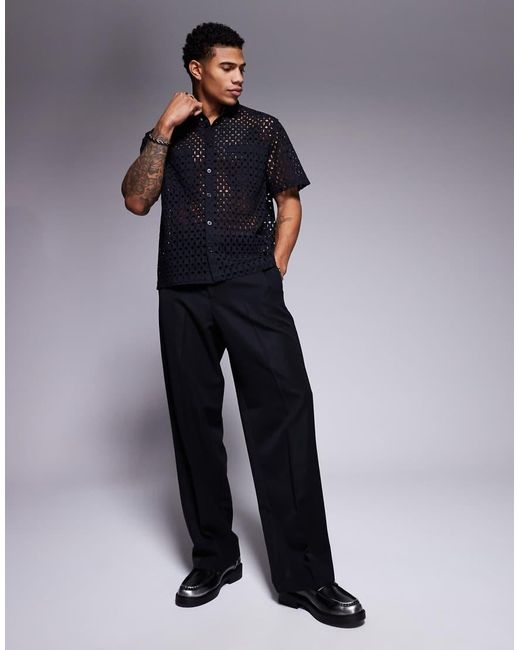 Camicia Premium Oversize Squadrata di ASOS in Blue da Uomo
