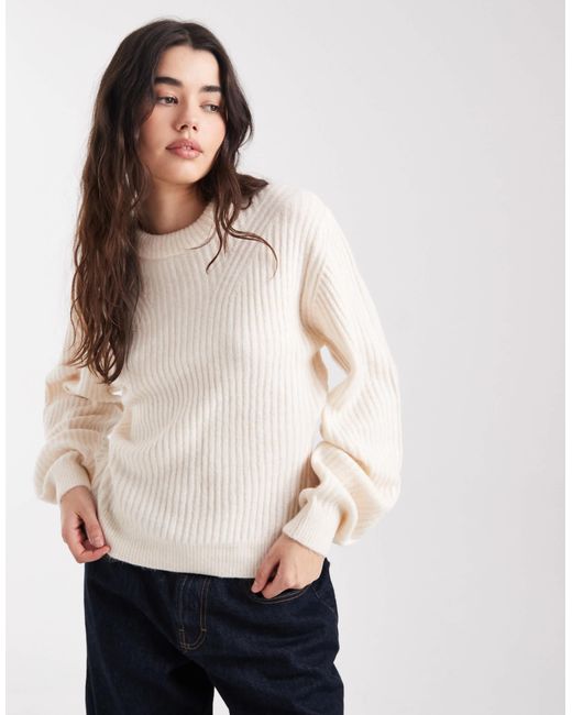 ASOS Natural – gerippter pullover