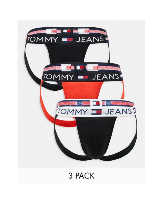 Tommy Hilfiger Tommy jeans – essentials – jockstraps aus baumwolle in Multicolor für Herren