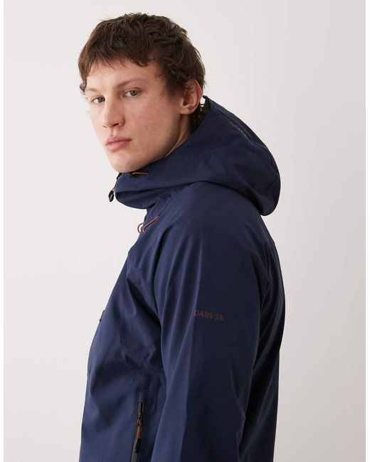 Dare 2b Blue Waterproof Hooded Torrek Iii Jacket for men