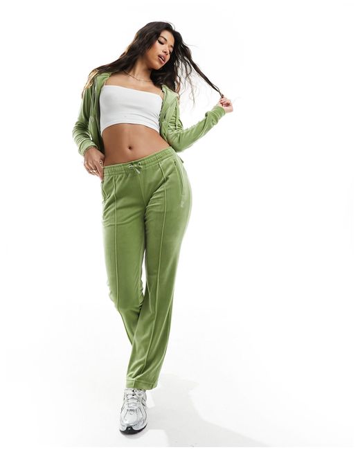Juicy Couture Green Diamante Velour Tracksuit Bottoms Co-ord