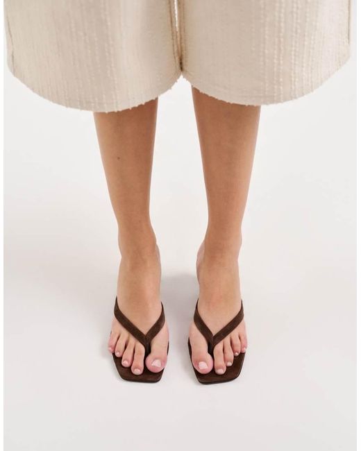 Tony Bianco Natural Topaz Kitten Heel Toe Thong Sandals