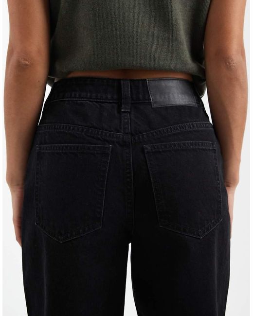 ASOS Black Asos Design Petite High Rise Relaxed Mom Jeans
