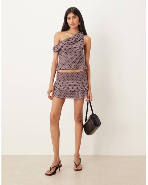 Motel Natural Gayani Co-Ord Polka Dot Mini Skirt
