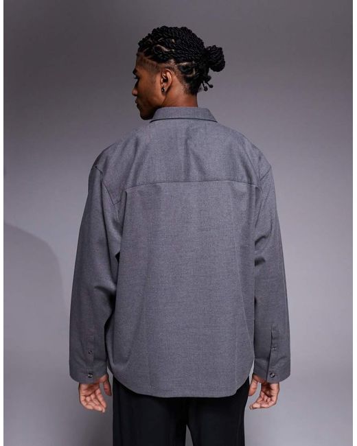 Camisa Extragrande De ASOS de hombre de color Gray