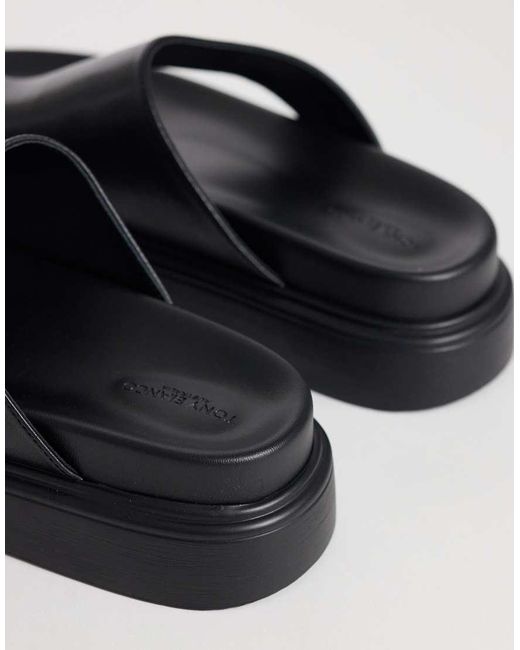 Tony Bianco Black Jazzy Flat Sandals