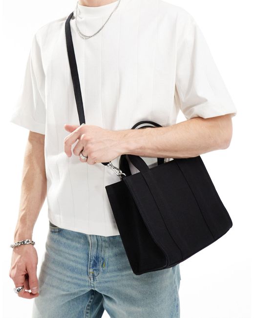Bolso tote pequeño con diseño estructurado ASOS de hombre de color White