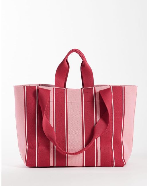 Sweaty Betty Red Canvas Printed Tote Bag