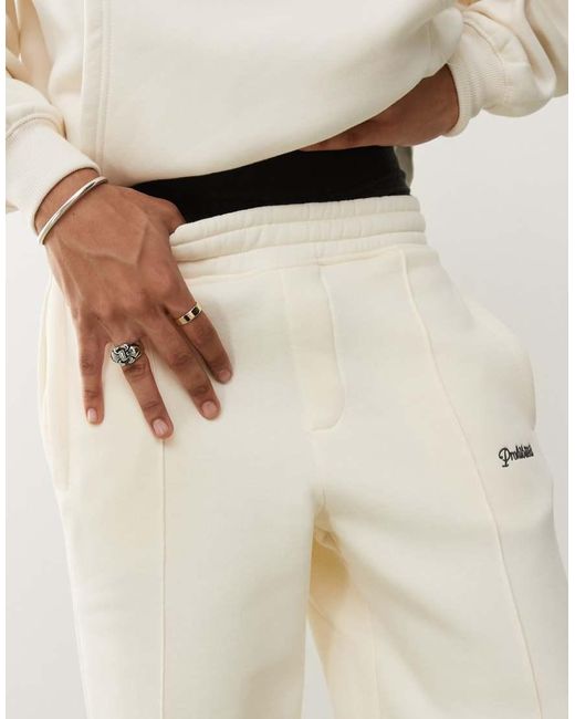 Joggers De Pernera Recta Con Logo De Texto De -Blanco Prohibited de hombre de color White