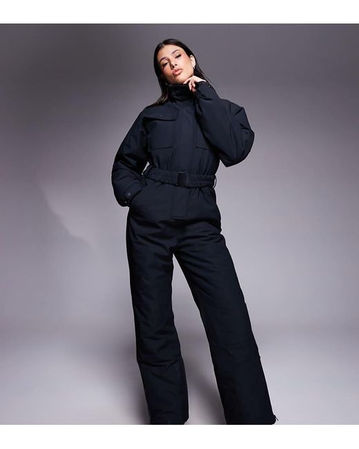 ASOS 4505 Ski & Snow Blue Asos 4505 Tall Ski Retro Belted Ski Suit With Funnel Neck