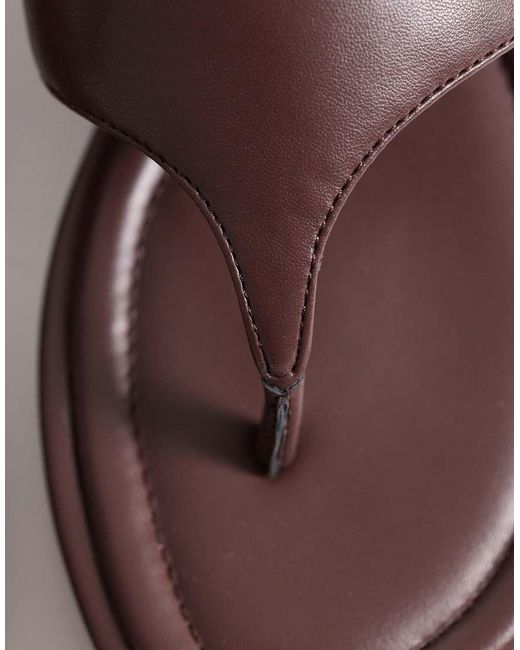 London Rebel Brown Mira Flatform Thong Sandals