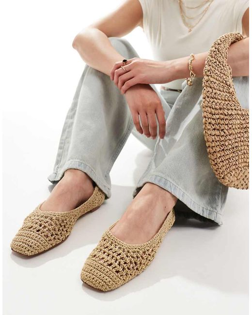 Mango Natural Woven Ballet Pump