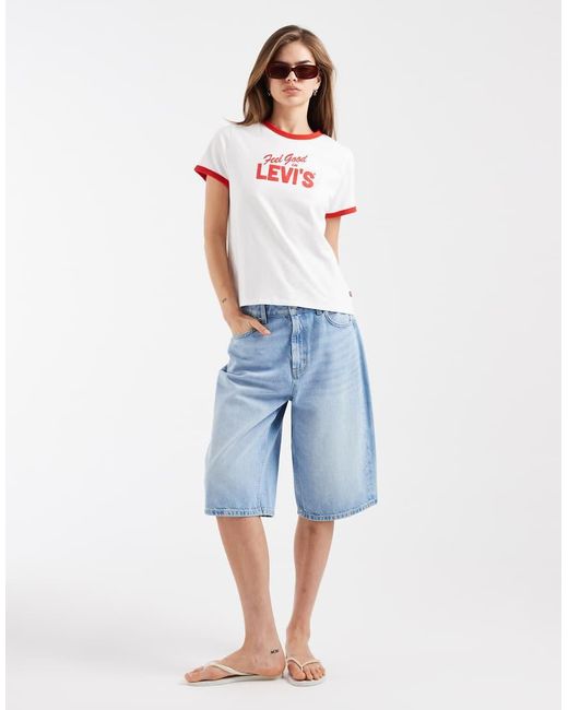Levi's Favoriete Graphic Ringer T-Shirt in het White
