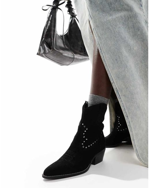 OFF THE HOOK Black Kensal Leather Ankle Boots