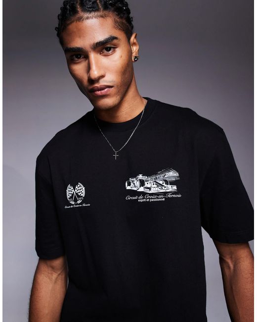 River Island Gray Circuit Back Print T-shirt for men