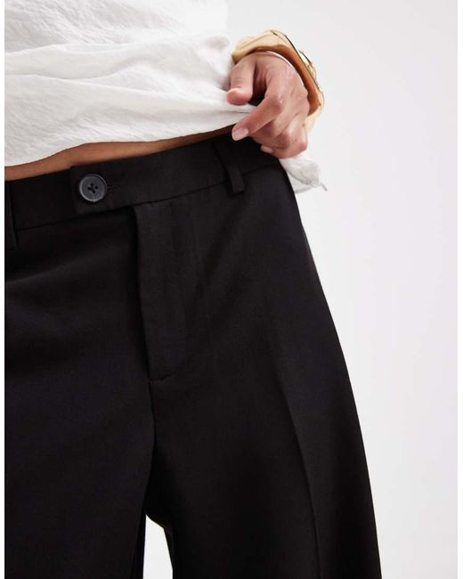 Vero Moda Black Straight Smart Trouser With Crease Front
