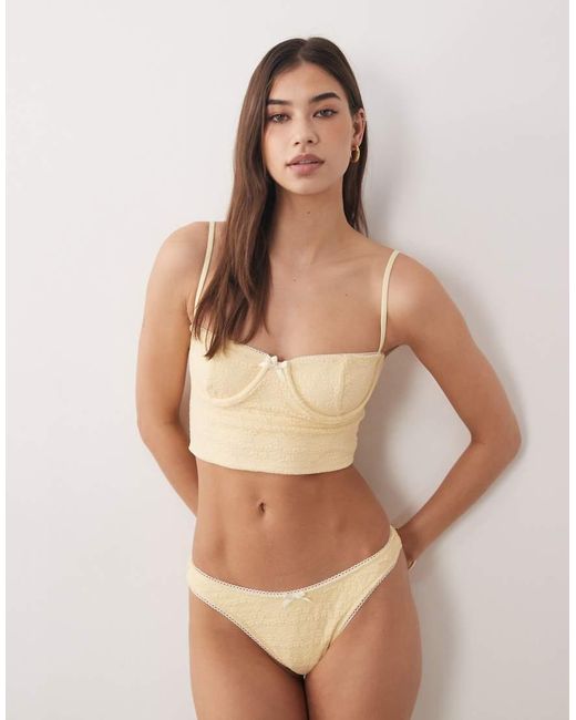 Dippin' Daisy's Brown Dippin Daisys Corset Bikini Top With Picot Trim
