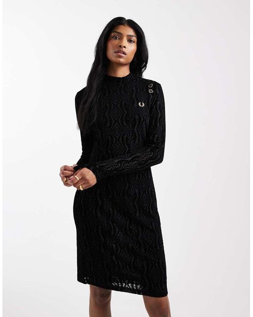 Fred Perry Mesh-Jurk in het Black