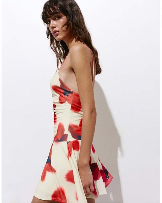 Pull&Bear Short Strappy Gathered Dress