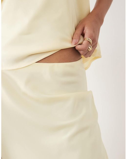 Y.A.S Natural Satin Midi Skirt