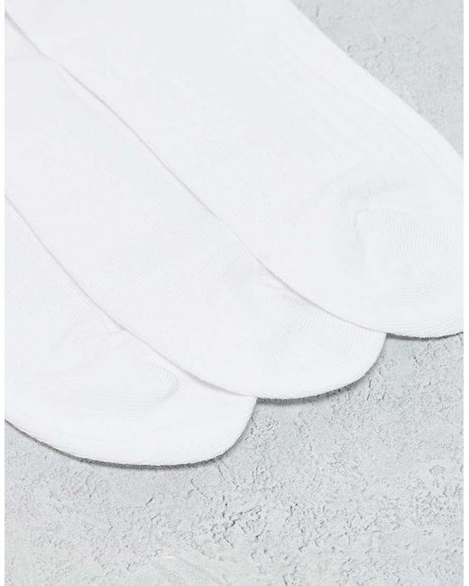 Weekday White Selma 3-Pack Rib Socks