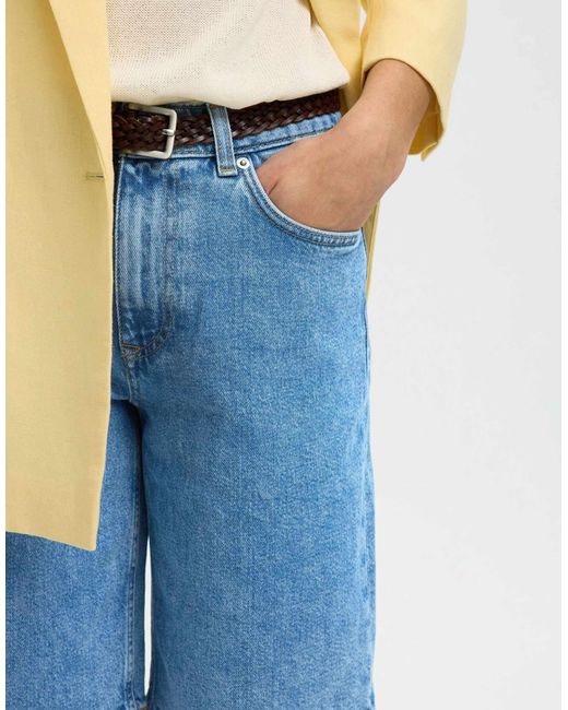 Short en jean - clair SELECTED en coloris Blue