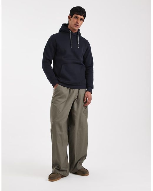 Brave Soul Hoodie Met Contrasterende Trekkoorden in het Blue voor heren