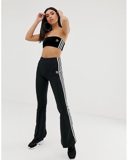 Adidas Originals Black Adicolor Three Stripe Flared Pants