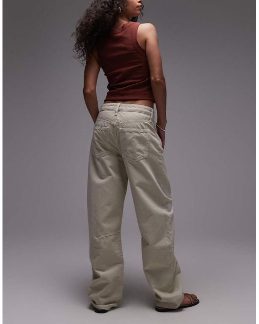 Mango Brown Cotton Barrel Jean