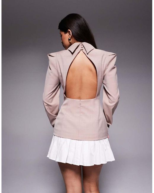 ASOS Pink Cinched Waist Blazer Double Layer Mini Dress