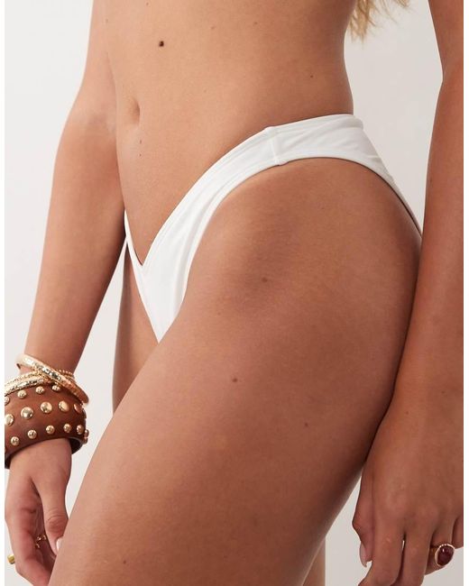 ASOS Natural Maya V-front High Leg Bikini Bottoms