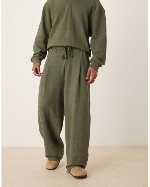 ASOS Green Oversized Balloon Linen Look jogger for men
