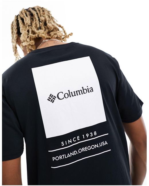 Camiseta negra con estampado en la espalda barton springs exclusiva en asos Columbia de hombre de color Blue