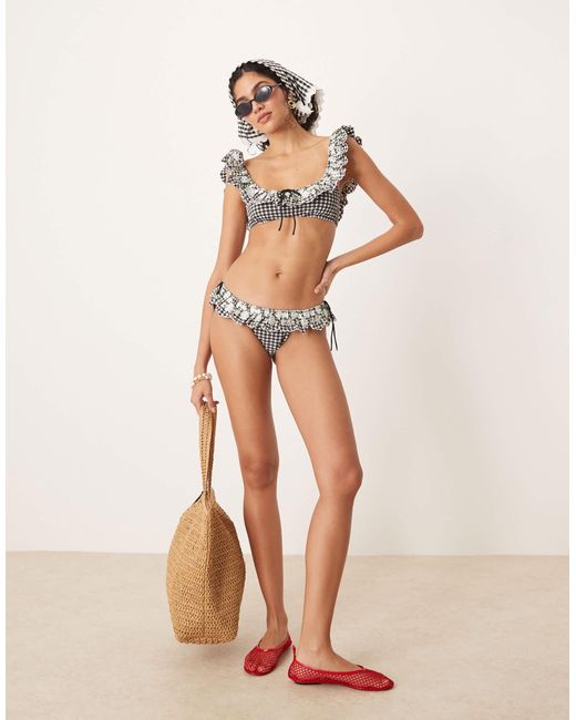 For Love & Lemons Black – daisy lane – bikinioberteil mit vichy-karo